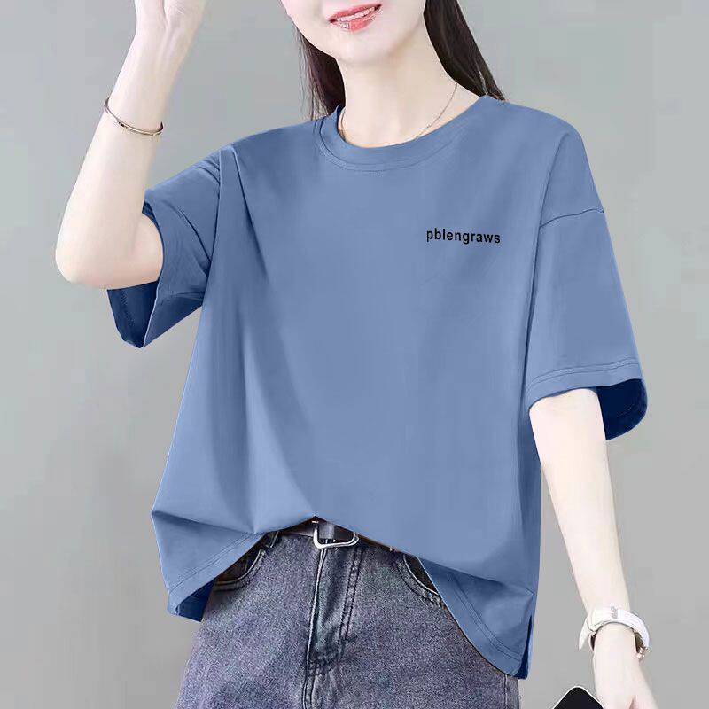 夏季纯棉宽松显瘦短袖T恤女