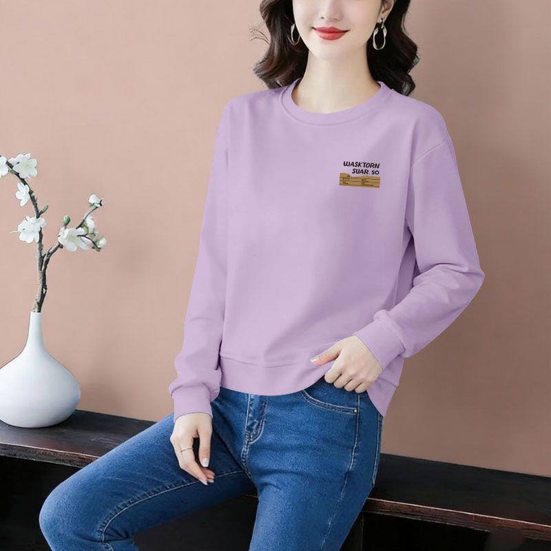 纯棉长袖卫衣女圆领秋冬新款洋气宽松韩版印花减龄遮肉上衣ins,女装/女士精品,卫衣/绒衫,淘宝优惠券,粉丝福利购,淘宝优惠卷