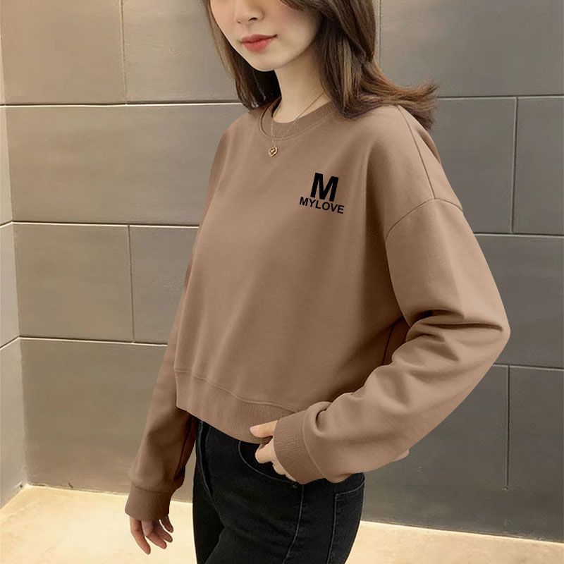 加绒加厚秋冬显瘦印花卫衣女