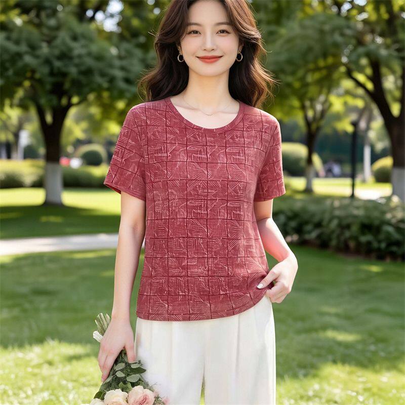 扎染短袖大码T恤女宽松透气