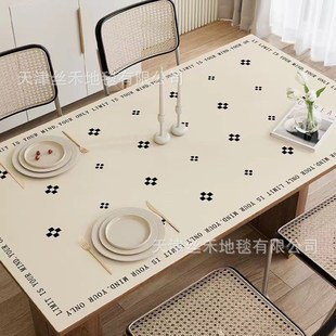 奶油风皮革餐桌k垫防水防油高级感隔热桌面垫茶几垫家用免洗桌布