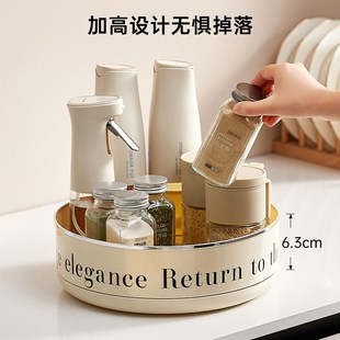 厨房多功能可旋转置物q架家用大容量调味品收纳架桌面水果转盘塑