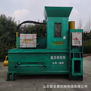 青贮饲料套袋打包机现货卧式青储秸秆压块机自动饲草打包机视频