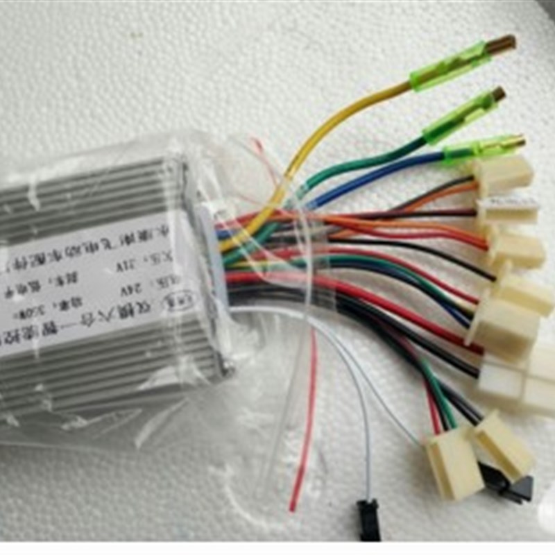 双模六合一智能控制器电动车24-36V350W无刷电机带电子刹控制器