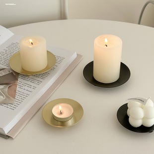 ins法式复古做旧烛台中古风手持香薰蜡烛摆件铁艺氛围感拍摄道具