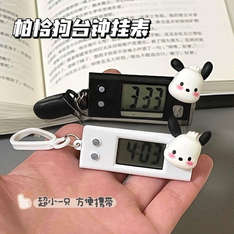 新款三角迷你小时钟简约儿童考试学习数字电子表便携背包挂件