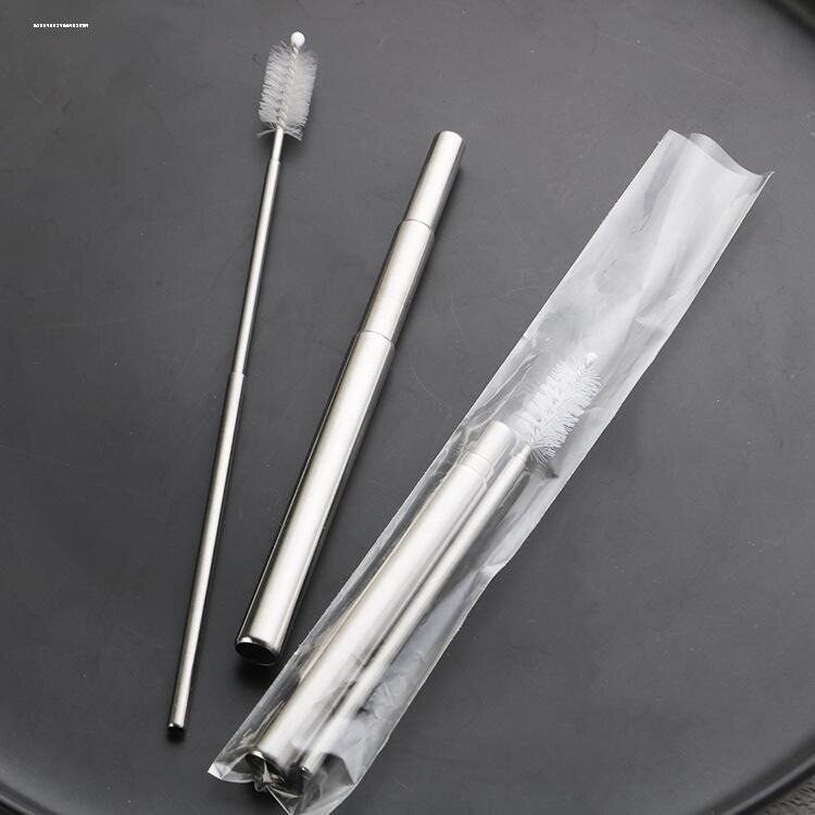 可折叠可伸缩不锈钢吸管超长弯管