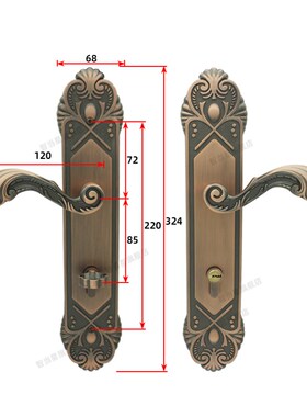 8560锁体门锁大面板执手锁孔距210到290黑色8545反提门锁8Z540锁