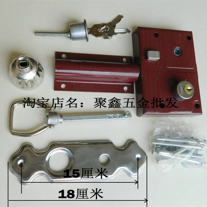 208大门锁双开门o木门铁门老式门大门锁防盗锁大门锁齿条锁