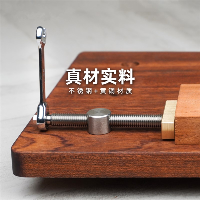 木工桌面虎钳卡榫桌n挡黄铜挡板固定锁紧配件不锈钢棘轮工作台配