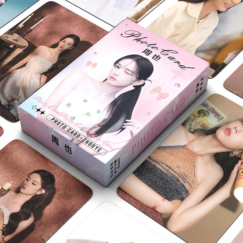 周也小卡50张不重复亮膜圆角y3寸自印周边同款拍立得生日礼物送人