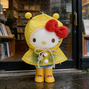 可爱正版三丽鸥HelloKitty雨衣毛绒包挂件玩偶公仔背包挂饰kt猫