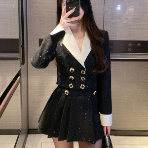 秋冬新款法式千金风套装裙女高级感气质小香外套高腰短裙两件套装