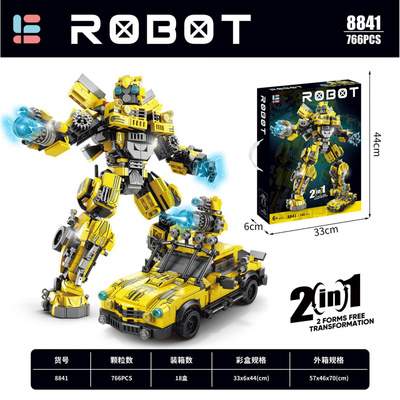 儿童益智拼装积木黄蜂机器人擎天