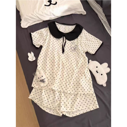 夏季薄款波点米菲兔女睡衣套装