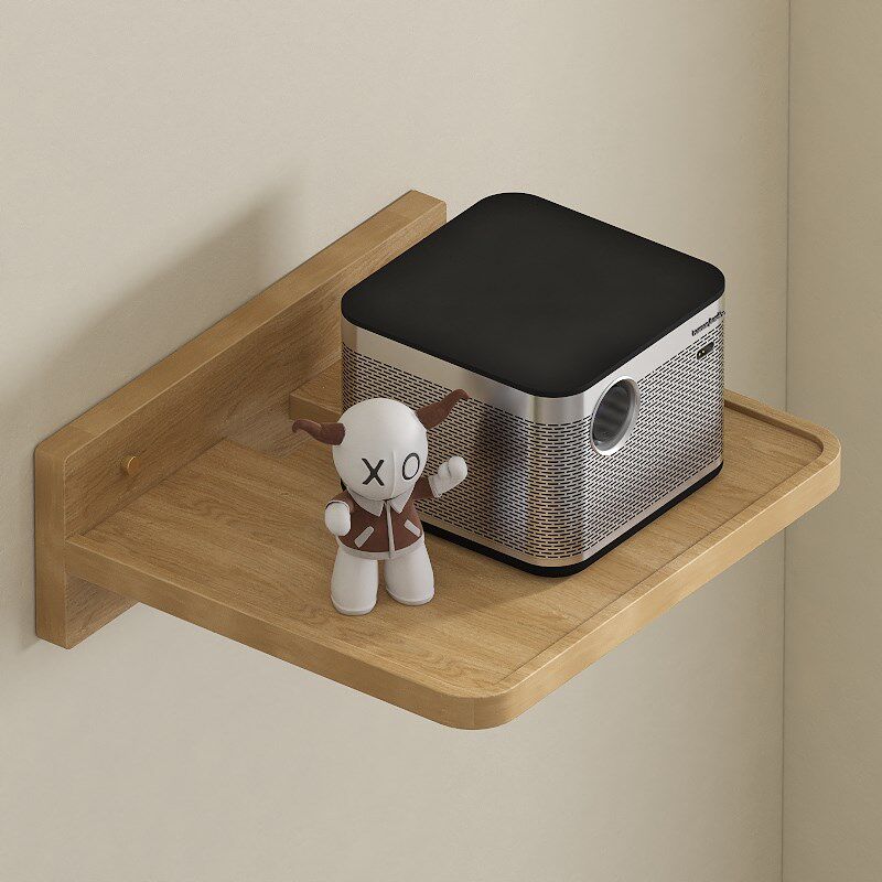 纯实木橡胶木投影仪支架壁挂家用床头挂墙托盘卧室上墙吊装架子