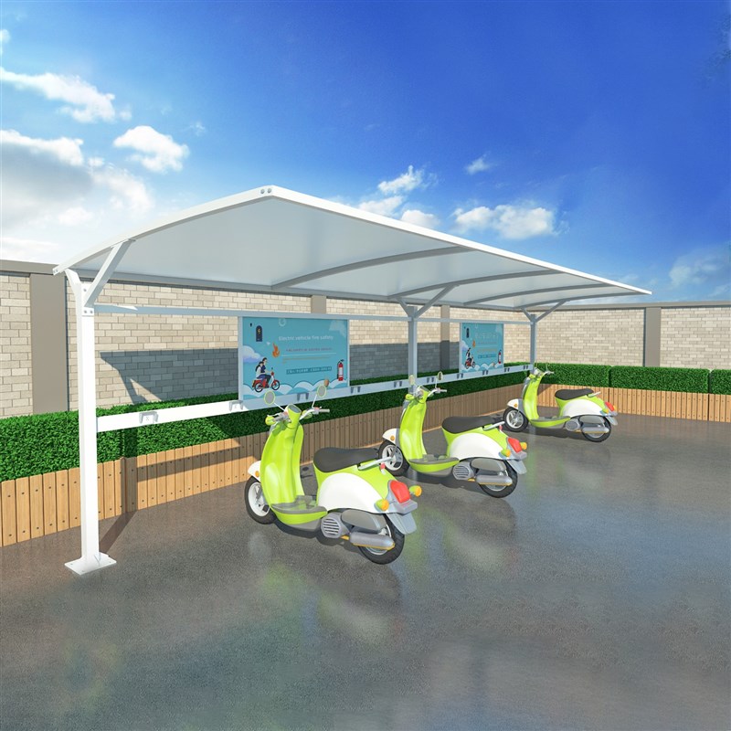 自行车棚汽车棚l电动车雨棚室外景观充电桩膜结构停