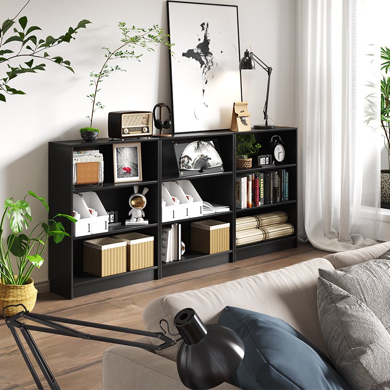 实木书架落地置物架家用客厅多层收纳架子简易储物柜子靠墙展示架