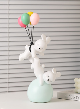 创意小兔子摆件酒柜书架装饰家居客厅儿童房可爱饰品乔迁新居礼品