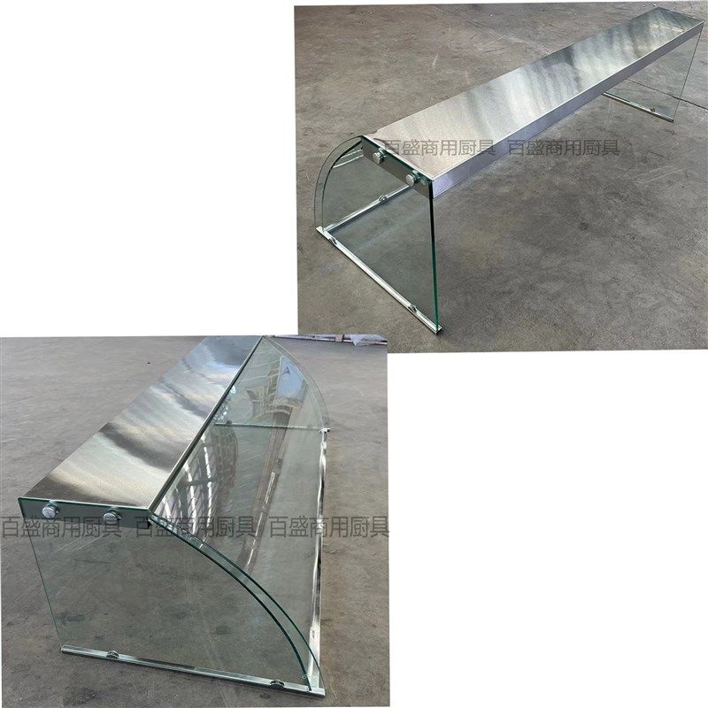 钢化玻璃罩商用保温台快餐台售饭台蒸菜台罩高Q端可定制圆弧玻璃