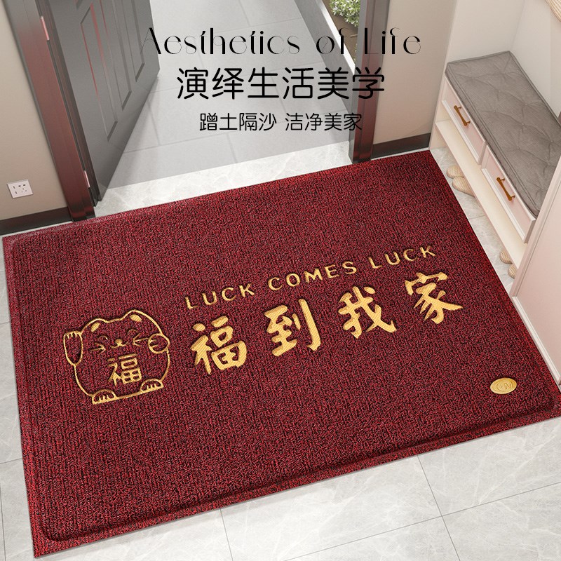 地垫入户门垫进门l大门口脚垫门外2024新款红色丝圈玄关进户地毯