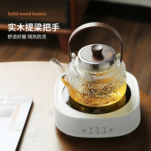 电陶炉煮茶器泡茶玻璃煮茶壶烧水壶茶H具白茶家用全自动蒸汽煮茶