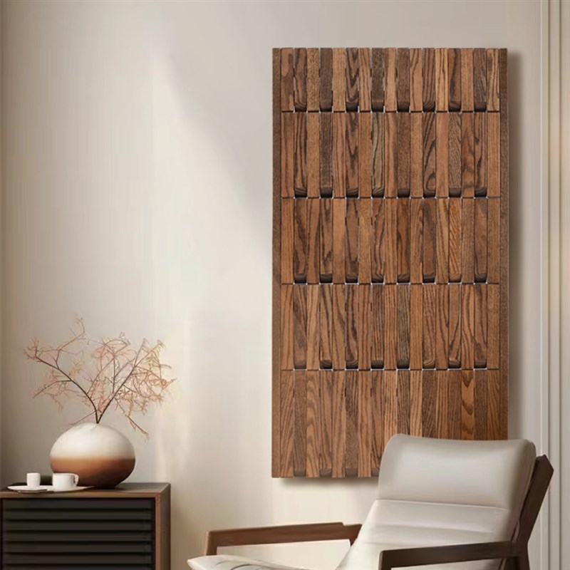 钢琴键式挂衣架电表箱遮挡挂衣架墙G上壁挂榉木玄关挂衣区衣帽架