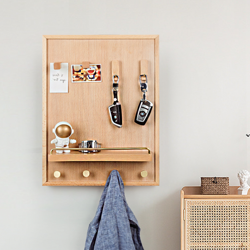 电表箱遮挡现代简约北欧实木弱电闸开关置物架配电盒挂物装饰画框