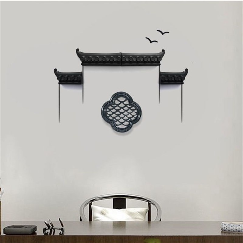 新中式仿古挂件装饰屋檐马头墙复古墙饰围墙窗花瓦背景墙面壁挂瓦