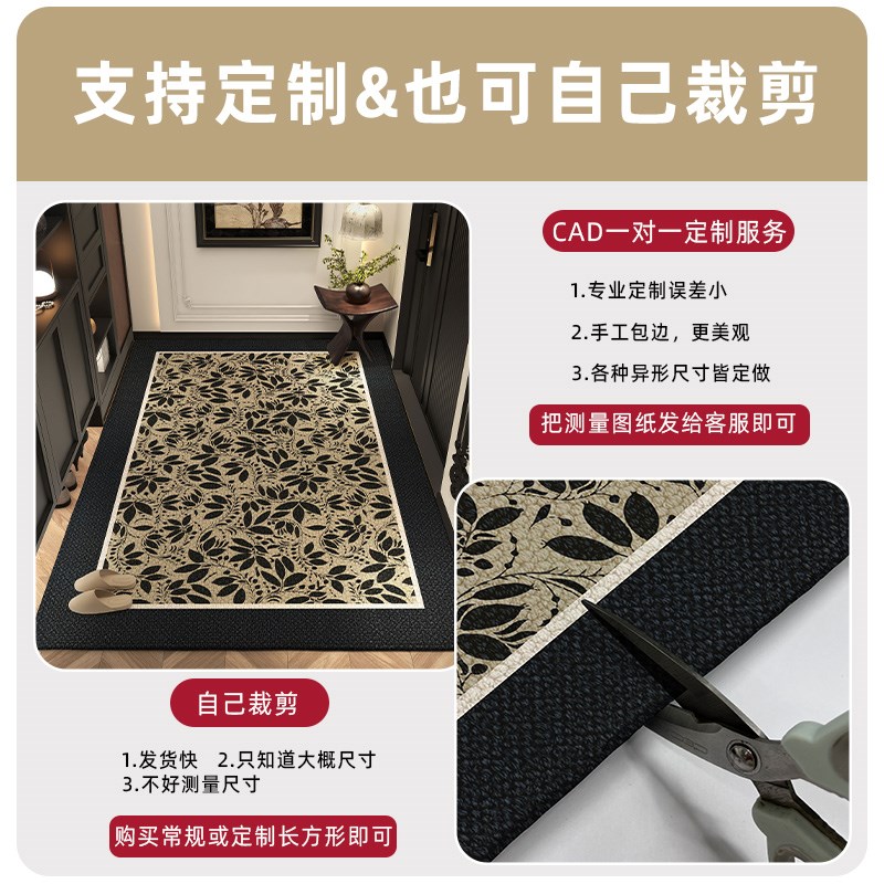 入户门口地垫轻奢风现代耐脏蹭脚垫可擦免洗玄关门口地毯耐磨垫子