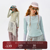 T恤女 运动长袖 瞬时山野Monterest户外吸湿速干衣抗菌打底衫 修身