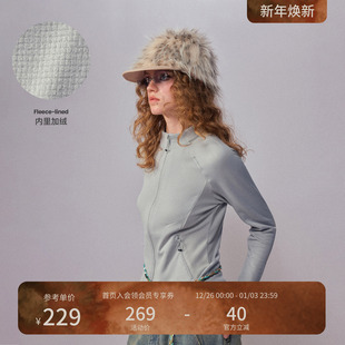 瞬时山野Monterest山系户外3A抗菌加绒中间层修身 外套抓绒夹克女