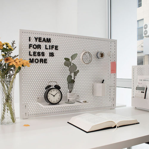 免打孔双人位办公桌面收纳隔x层洞洞板置物架办公室整理架未默集