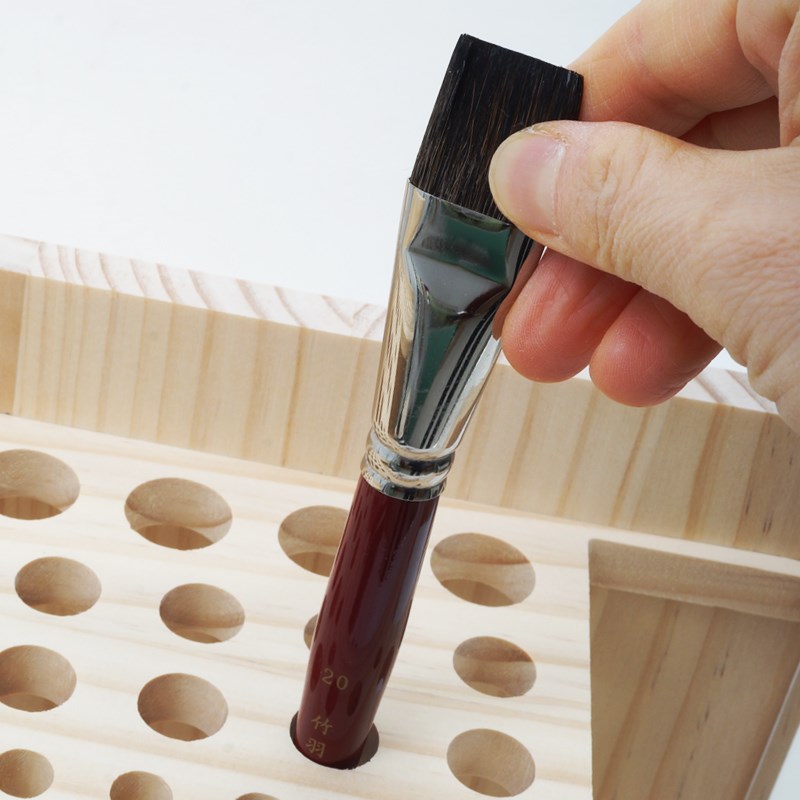 多功能实木画笔收纳架 松木笔插y 桌面收纳 画具 晾晒笔架美术用