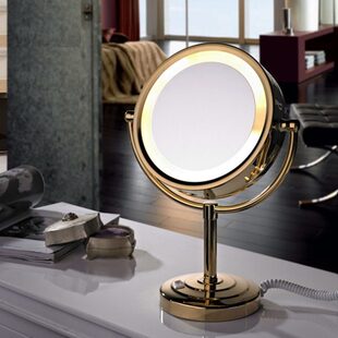 折叠子卫生间化妆镜双面壁挂美容镜镜旋转高档浴室伸缩德国放大镜