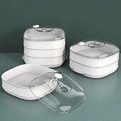 微波炉蒸皿专用带盖耐高温加热器蒸家用馒头蒸笼盒盒加厚米饭包子