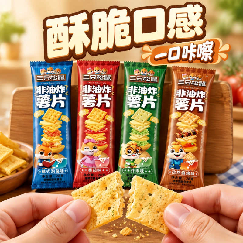 工厂直发非油炸嘎吱脆薯片多口味