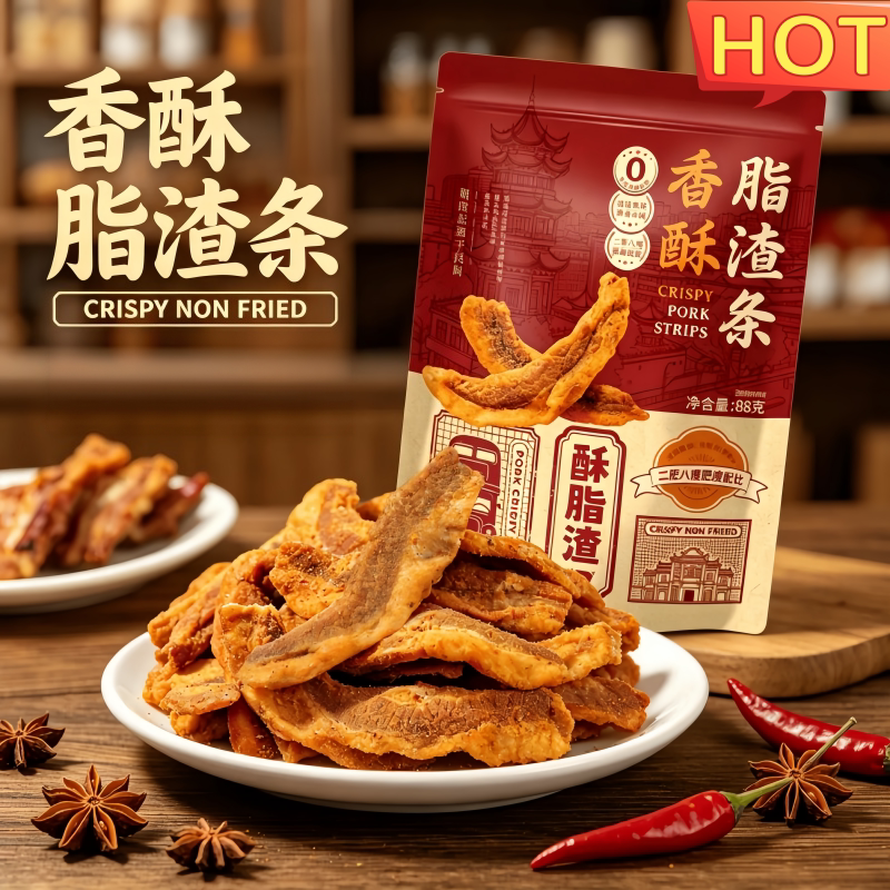温州风味香酥猪油渣即食猪肉条