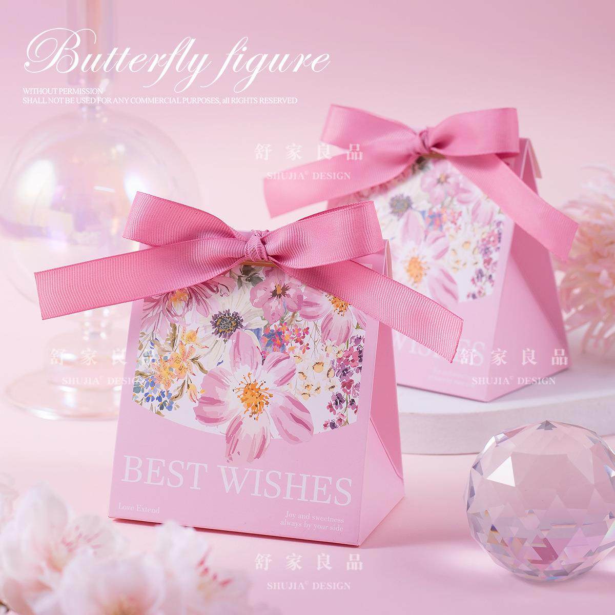 结婚用喜糖糖盒新款花卉喜糖盒欧式高级感婚礼创意伴手礼礼盒