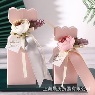 结婚喜糖盒子新款 高档手拎糖果盒婚礼专用手提伴手礼盒空盒