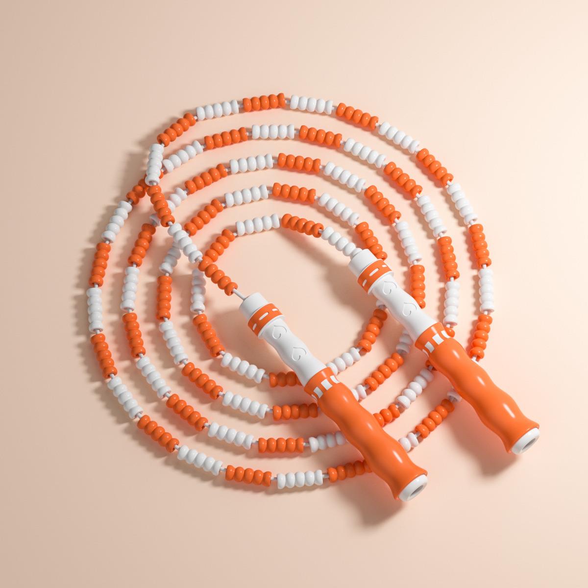 竹节跳绳中考儿童跳绳可调节软珠不打结防缠绕小学生珠节跳绳