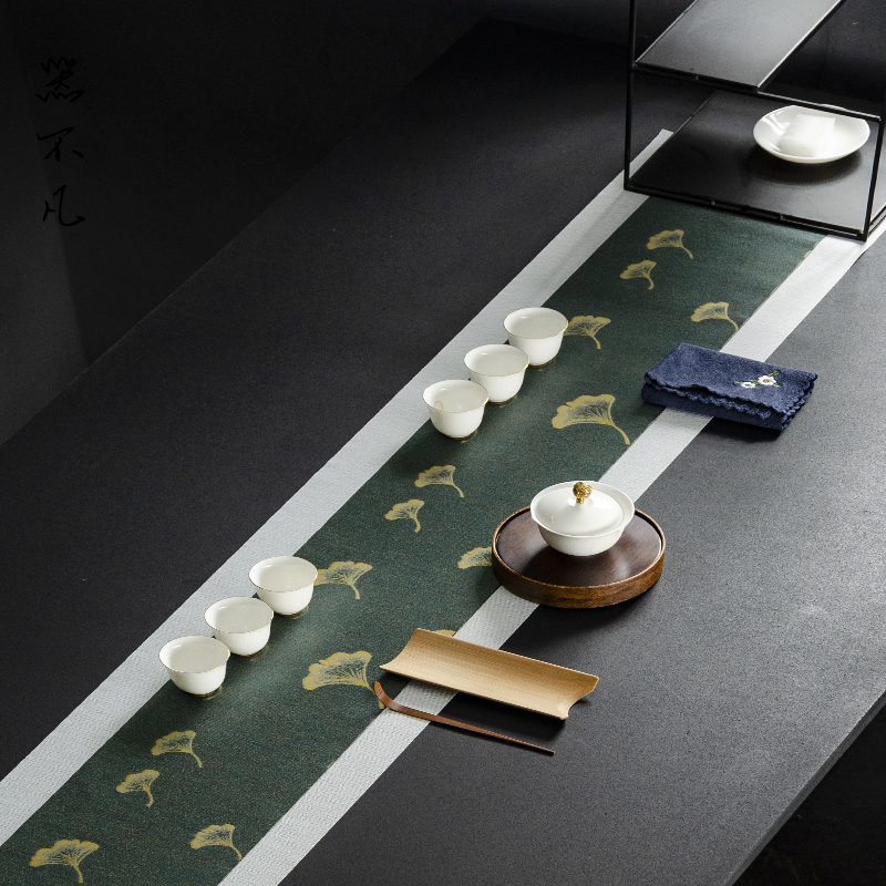 日式防水茶席禅意桌旗新中式茶巾茶盘垫茶台桌布高端轻奢茶旗定制