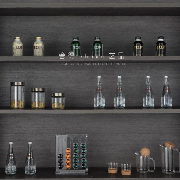 展厅橱柜层架玻璃密封罐茶壶咖啡饮料矿泉水瓶样板房厨房摆件组合,家居饰品,家饰软装搭配套装,淘宝优惠券,粉丝福利购,淘宝优惠卷