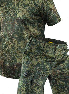 夏季薄款束脚裤俄罗斯服迷小套俄户外运动人R短袖T恤M战术军迷E绿