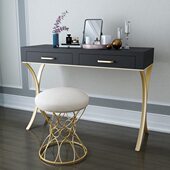 子卧室欧式 铁艺化妆台迷你北欧梳妆台小户型简易书桌现代简约公主