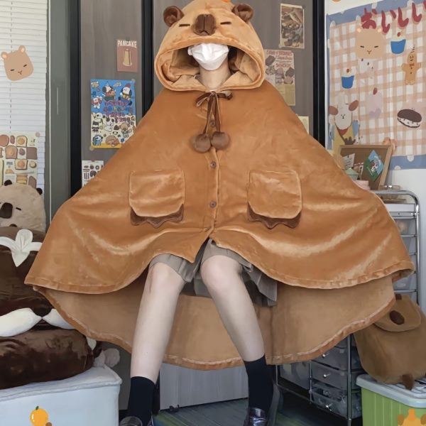 冬季水生日卡雕搞怪可爱毯沙午睡毯斗篷披肩皮拉礼物巴神器保暖豚