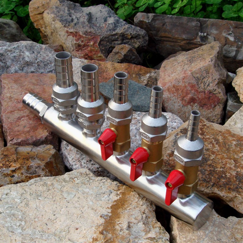 不锈钢一体多通分水器分流 三四五六分一寸软管宝塔接头