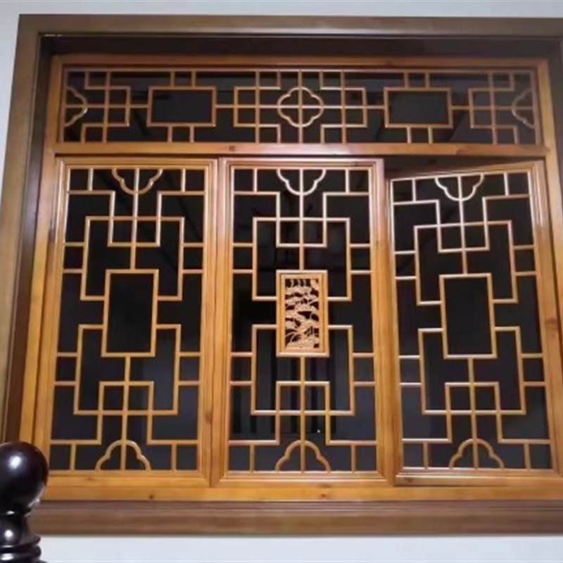 工装家装家居装饰材料东阳木雕仿古实木窗户窗花框窗扇推拉窗花格