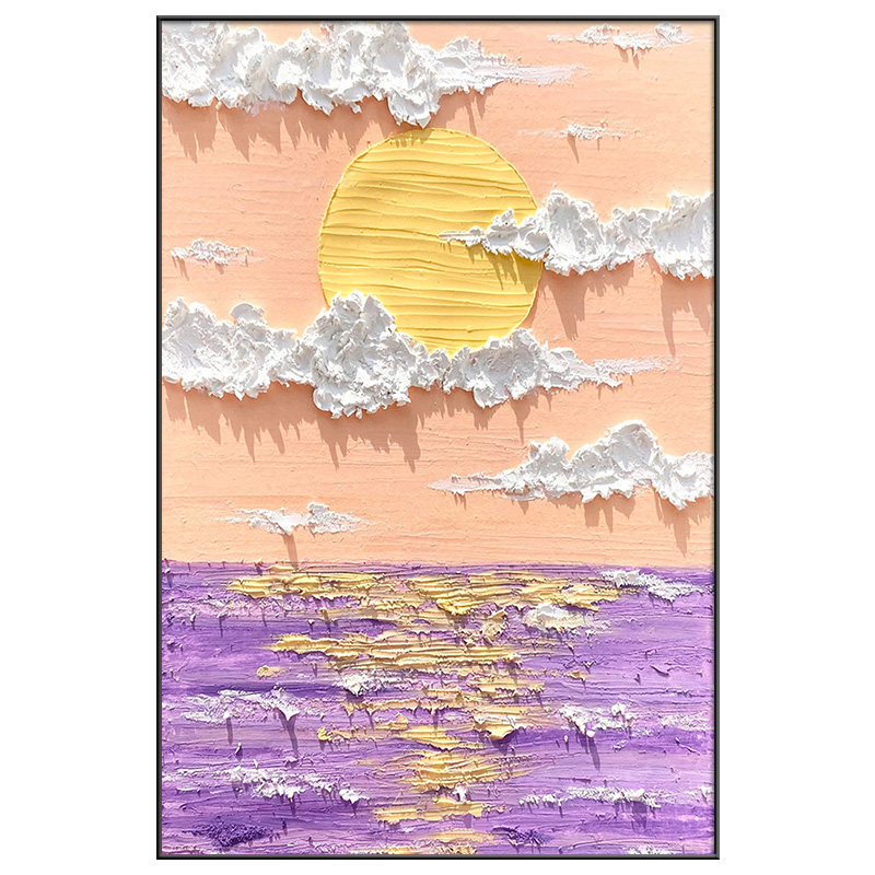 In风客厅沙发装饰画肌理感卧室房间墙壁画现代桌面摆画挂画