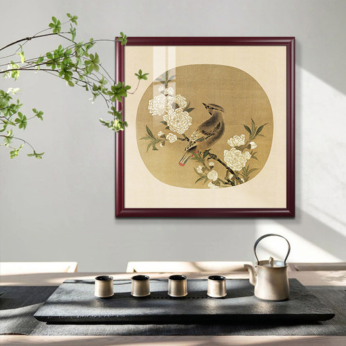 新名家鸟挂画客厅装饰画背景墙玄关走廊过道斗方壁画